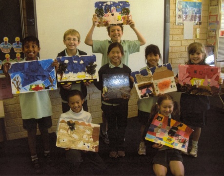 Winthrop Primary School students. The students also collaged their favourite page in the book. (Photo © Winthrop Primary School)