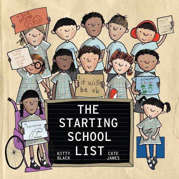 The cover of a children's picture book: The Starting School List